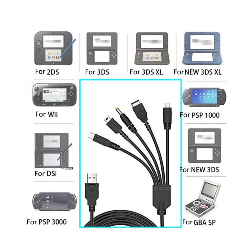 Universal Five In One Usb Charger For Wii 3Ds Nds And Psp Devices