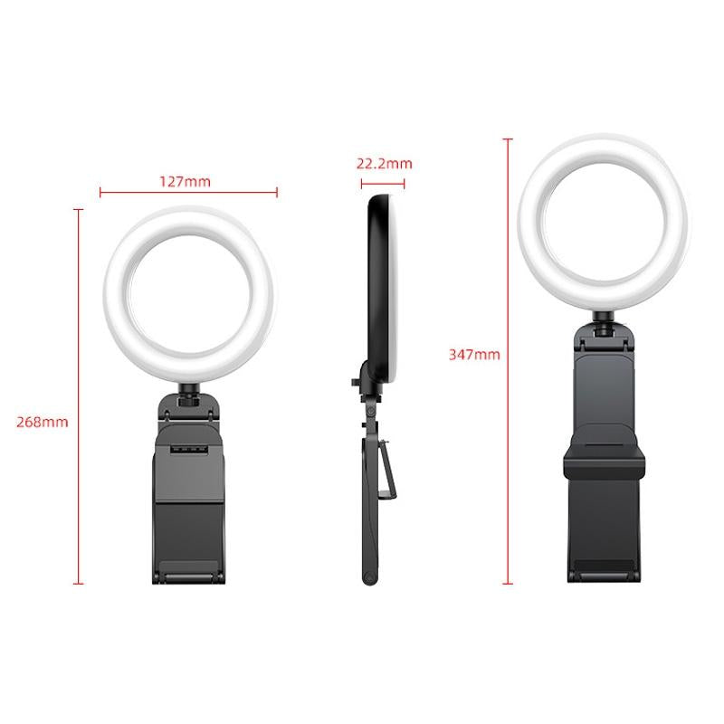 Desktop Ring Fill Light With Multi Function Bracket And Adjustable Brightness