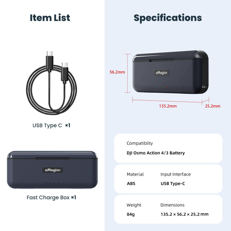 Fast Charge Charger For Sports Camera Accessories By Magisn