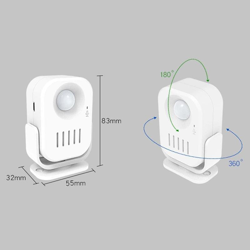 Smart Infrared Sensor Doorbell With Recordable Voice Prompt And Loudspeaker