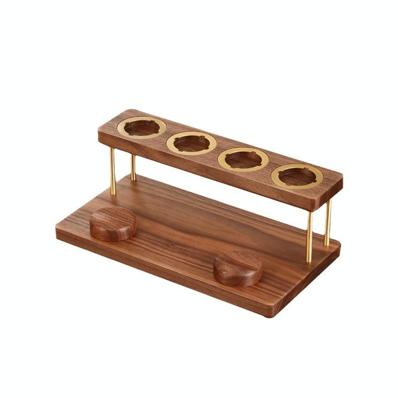 Countertop Organizer For Dyson Airwrap In Black Walnut With Brass Accents