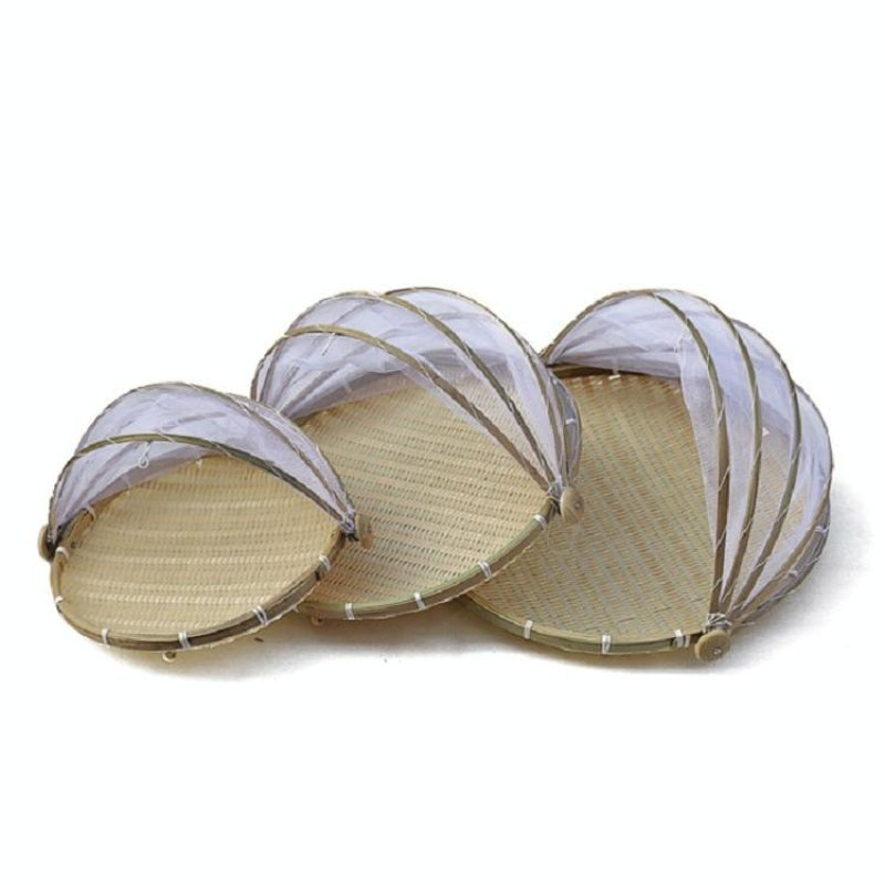 Small Round Bamboo Woven Dustpan Basket For Household Storage Thirty Centimetres