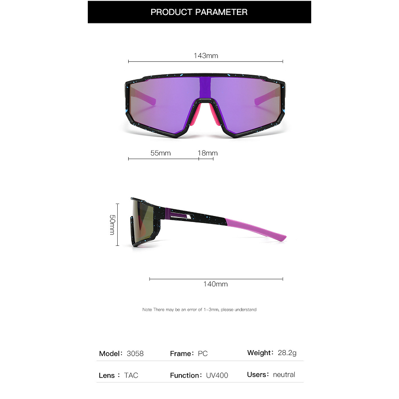 Uv400 Sports Sunglasses With Polarized Tac Lens Black/Silver