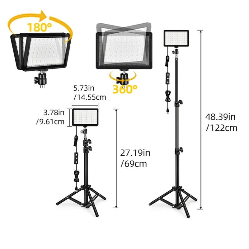 Retractable 10W Live Broadcast Light With Bracket And Colour Filters For Video Production