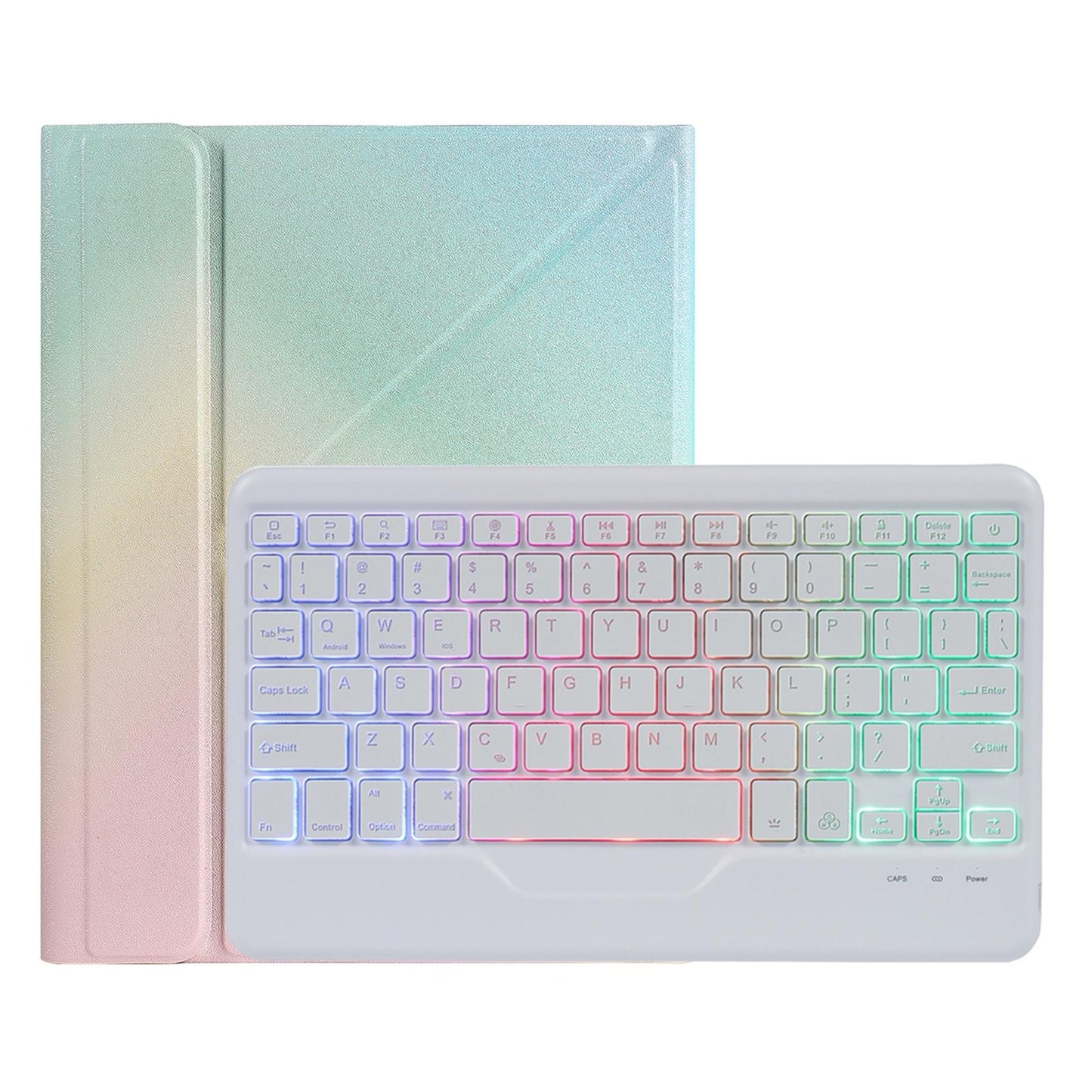 10.2 / 10.5 Inch Bluetooth Keyboard Tablet Case With Triangle Holder & Pen Slot Black Diamond Pattern