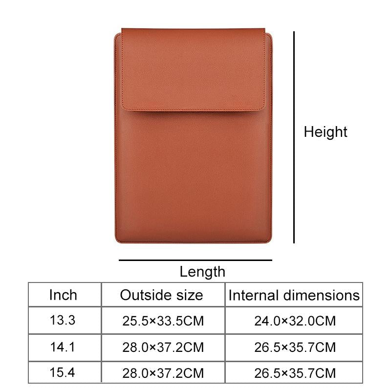 14.1 Inch Laptop Sleeve Leather Carrying Bag Black
