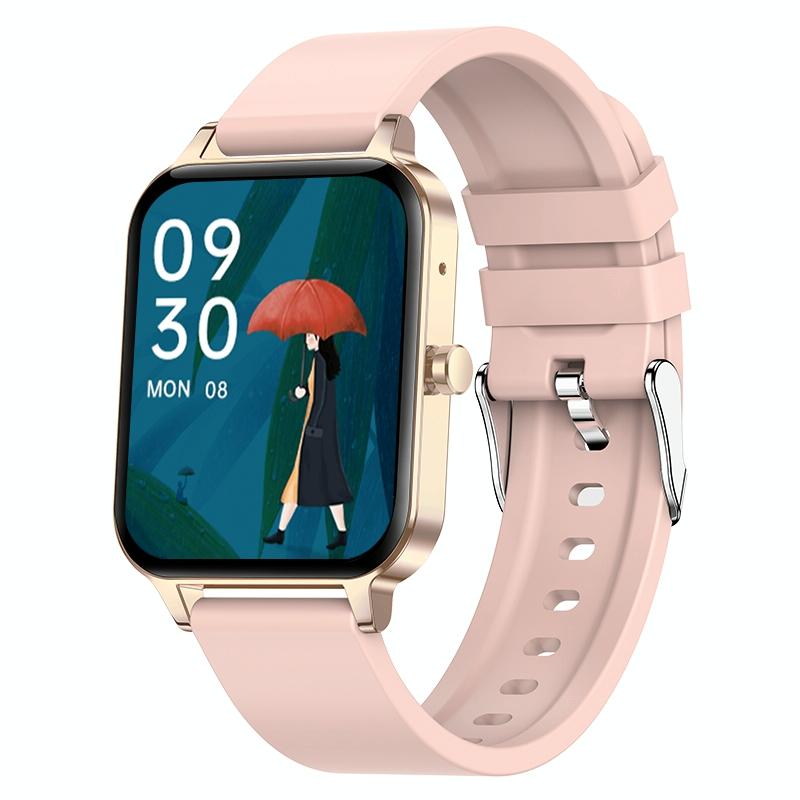 1.69 Inch Ips Touchscreen Ip68 Waterproof Smartwatch With Sleep Heart & Bt Call Rose Gold