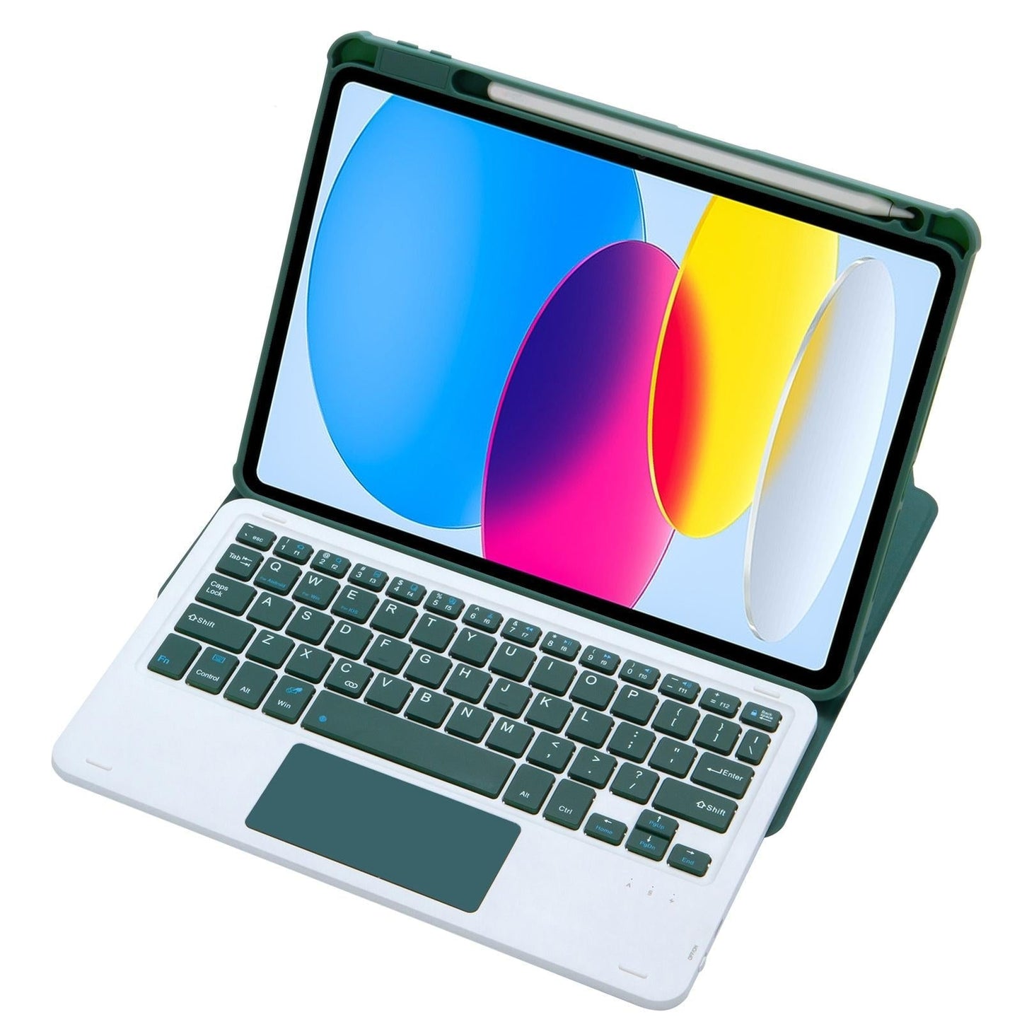 360 Rotation Bluetooth Keyboard Leather Case For Ipad 10.9 2022 Transparent Acrylic With Touch Control Pink