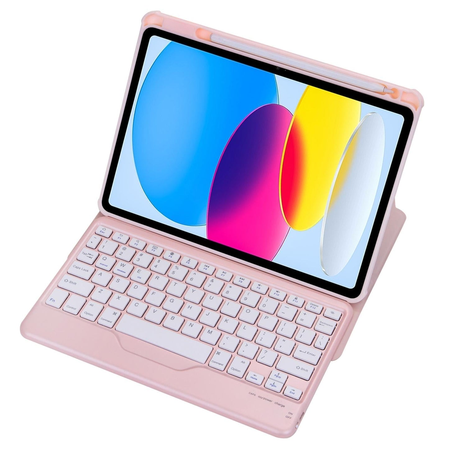 360 Rotation Bluetooth Keyboard Leather Case For Ipad 10.9 2022 Pink