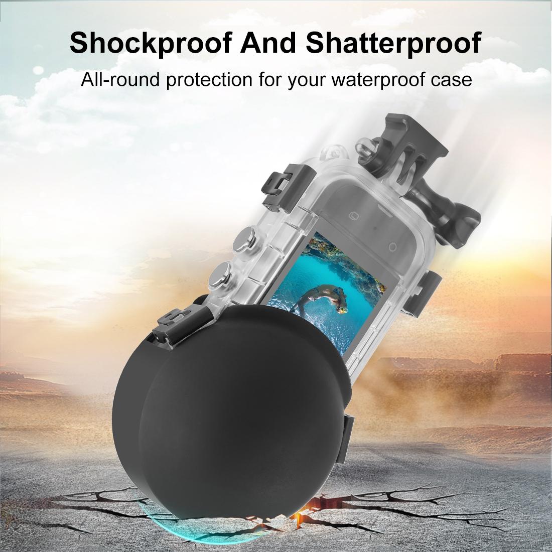 Silicone Dive Case Lens Guard For Insta360 X3 / X4 Invisible And Protective_Black