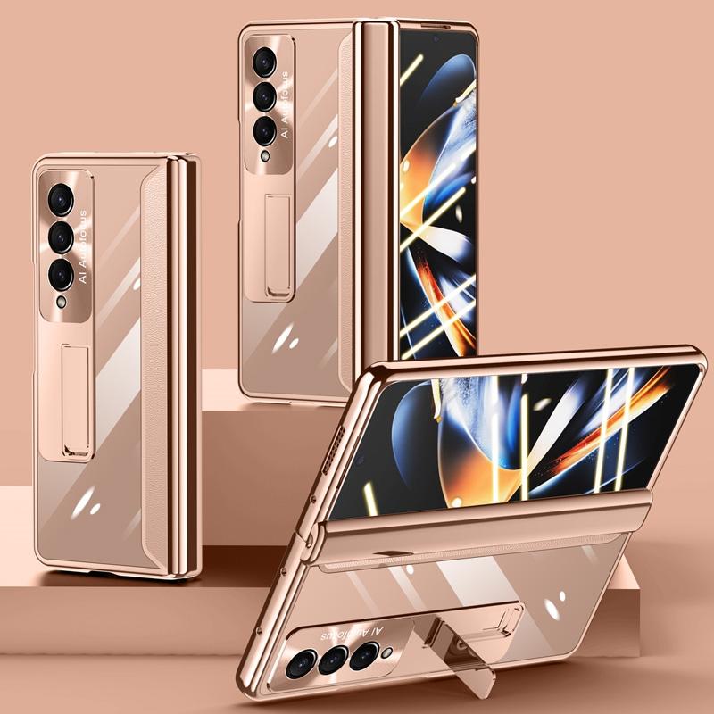 For Samsung Galaxy Z Fold4 5G Full Body Hinge Case Electroplated Green