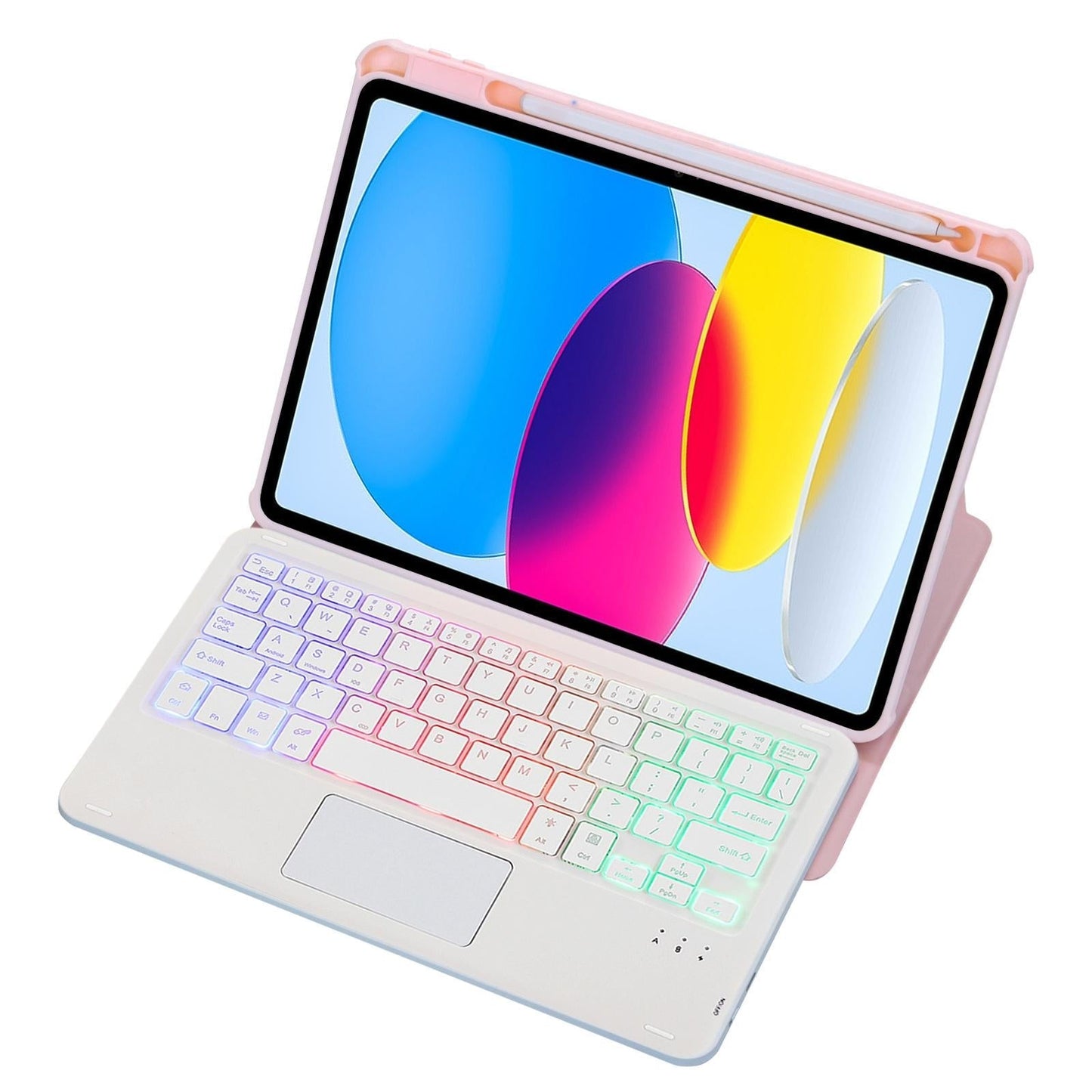 360 Rotation Bluetooth Keyboard Leather Case For Ipad 10.9 2022 With Touch Control And Backlight Green