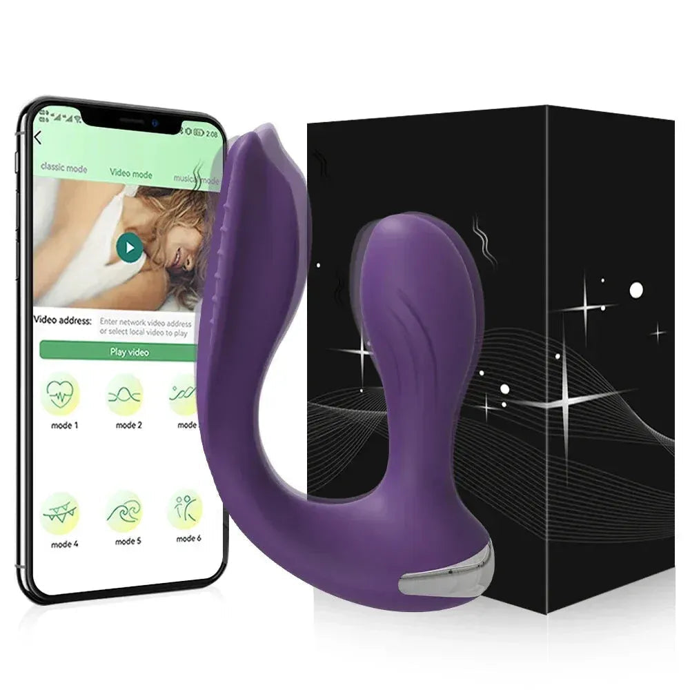 App Control Dual Ended Vibrator For Women Clit Anal Stimulation Couples Red