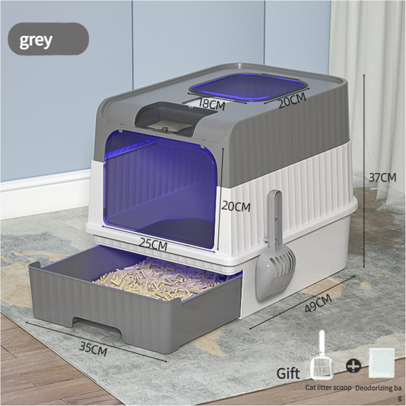 Automatic Uv Sterilizing Cat Litter Box Enclosed Design Odor Control And Germicidal Technology