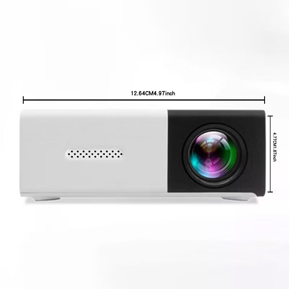 Elosung Mini Portable Cinema Projector Led Compact Entertainment For Movies & Gaming (White+Black)