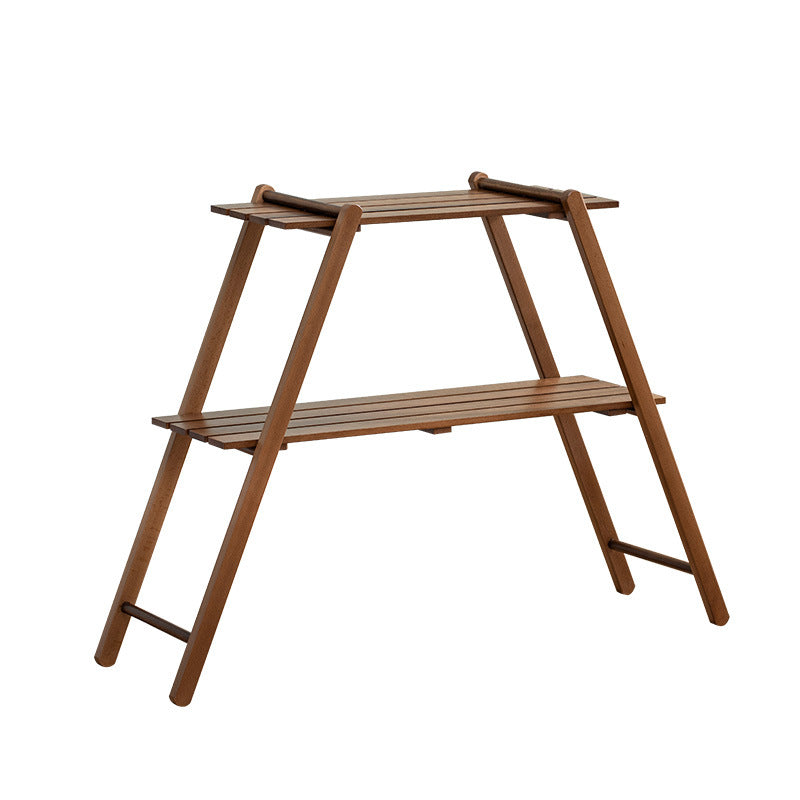Elosung Multifunctional Camping Solid Wood Folding Rack