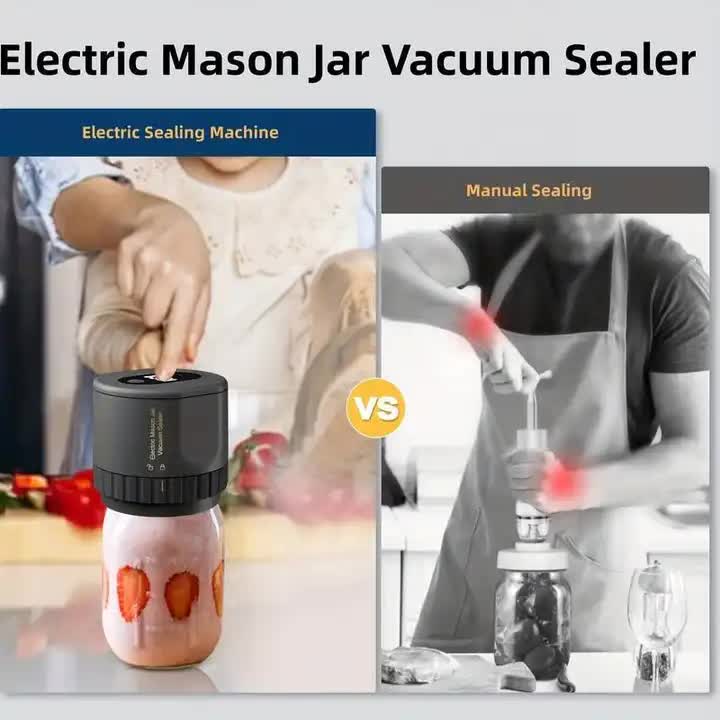 Vacuum Sealer For Mason Jarsregular Model Kz 80 (60 Sec Stop Or Manual Stop) Black Electric Food Preservation Machine Wi