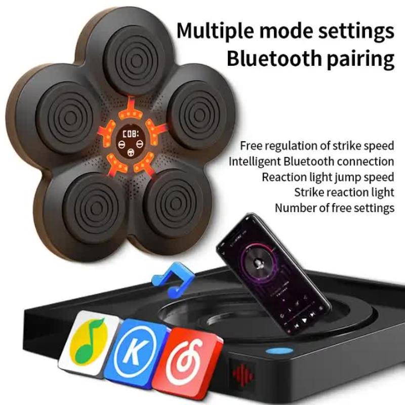 Elosung Smart Interactive Boxing Target Wall Pad With Gloves For Adult Led Training Board Bluetooth Music And Speed