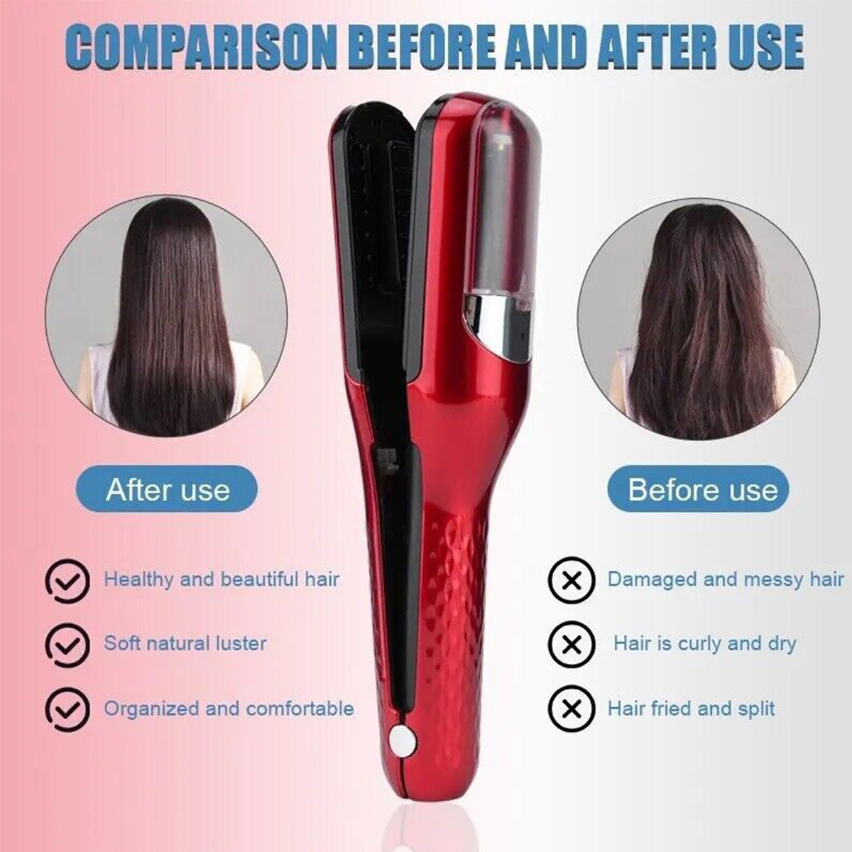 Elosung Silver Mini Automatic Hair Repair Split End Remover Trimmer For Dry Splitting Damaged Brittle Ends Men Women Sty