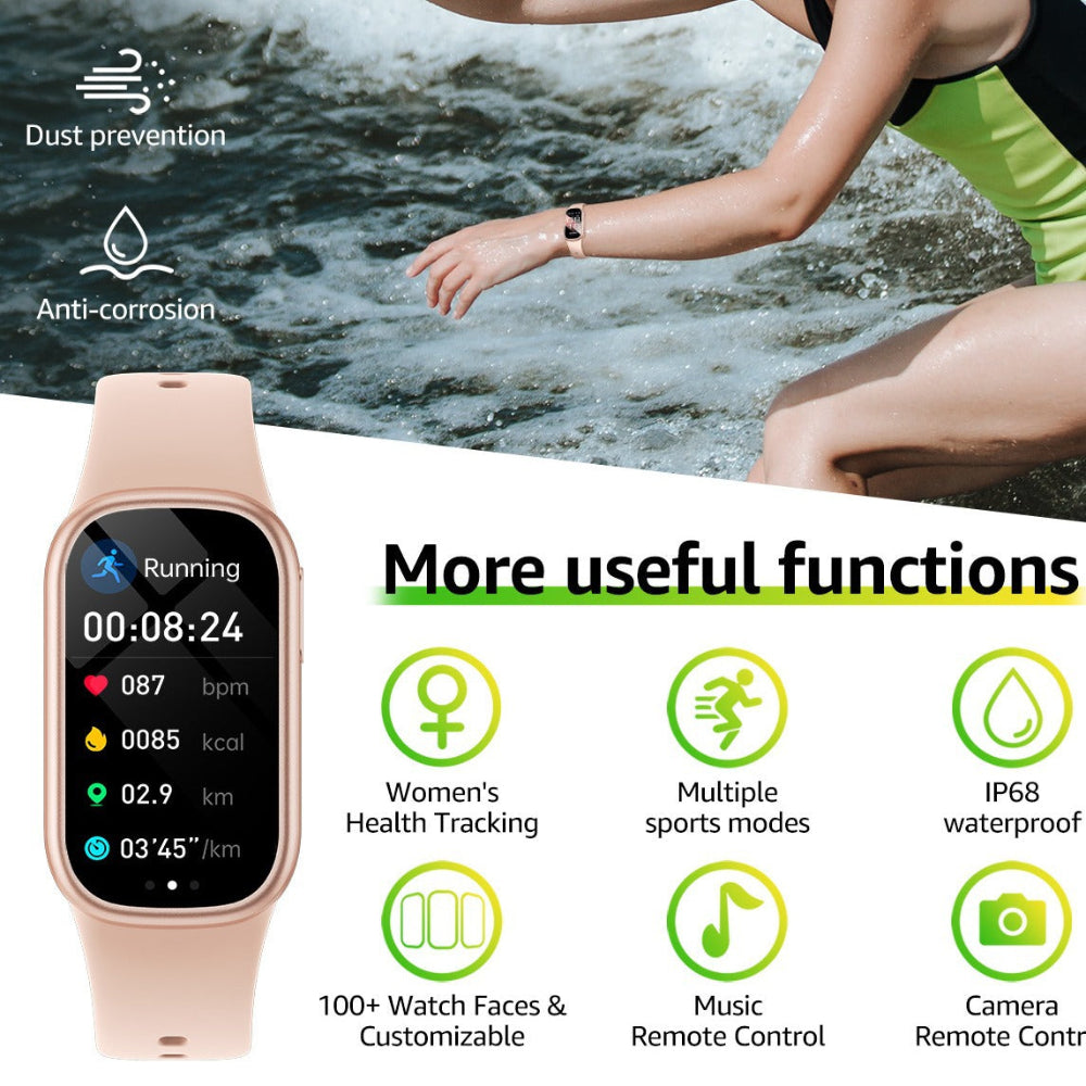 Elosung Black Smart Fitness Tracker With Bluetooth Calling Heart Rate Blood Pressure Oxygen And Sports Modes