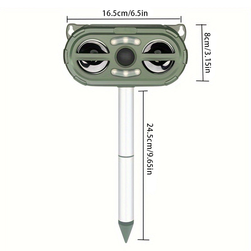 Elosung Solar Powered Ultrasonic Animal Repellent Outdoor Waterproof Pest Deterrent For Rodents Birds More