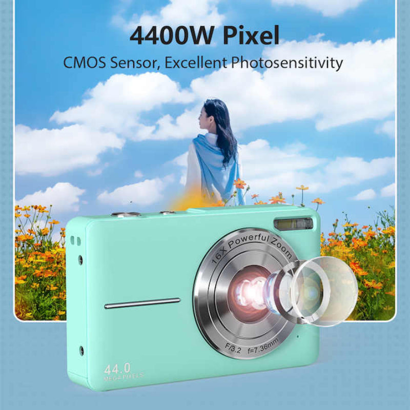 Elosung Black Dc403 Digital Camera Bundle Fixed Focus 2.4 Inch Screen 32Gb Memory Card Included