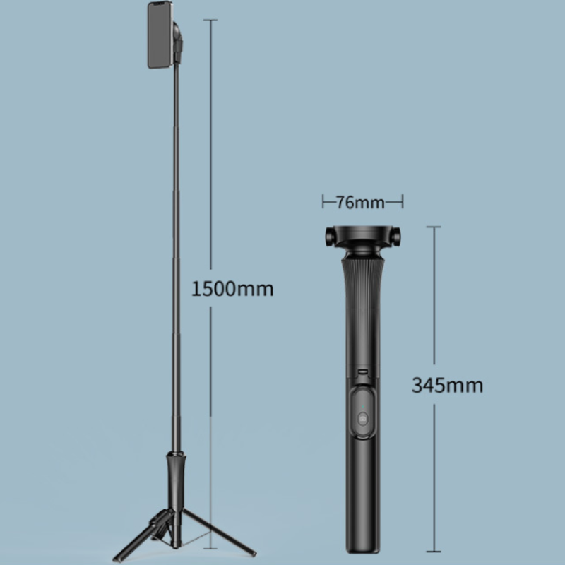 Elosung White Multifunctional Foldable Selfie Stick With Tripod Stand & Bluetooth Remote