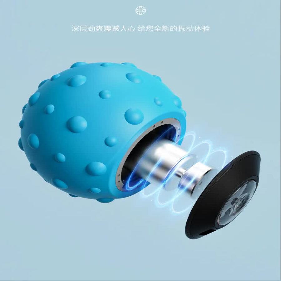 Blue Rechargeable Electric Massage Ball Vibrating Full Body Muscle Relaxation Tool