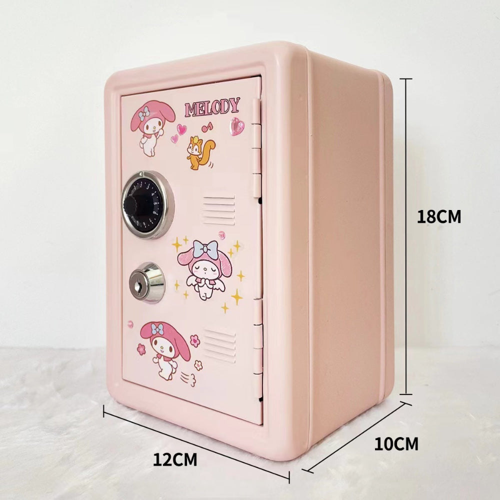 Pink Mini Metal Safe Box With Combination Lock And Key Compact Security Storage