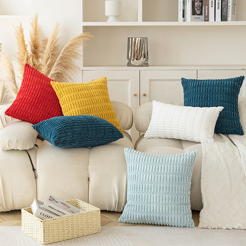 Elosung Set Of 2 Corduroy Style Throw Pillow Covers Machine Washable Orange 40X40cm