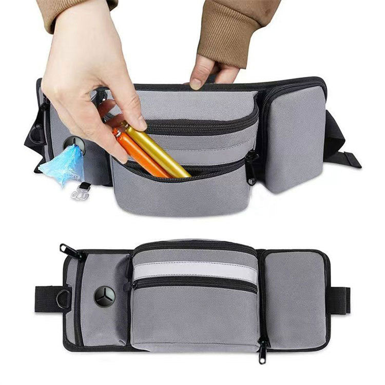 Multi Function Dog Training Belt Bag With Water Bottle Holder Grey