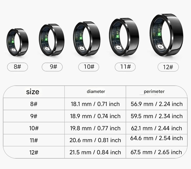 Silver Round 0.74Inch Smart Ring With Heart Rate Sleep Tracking Ip68 Waterproof Tracker