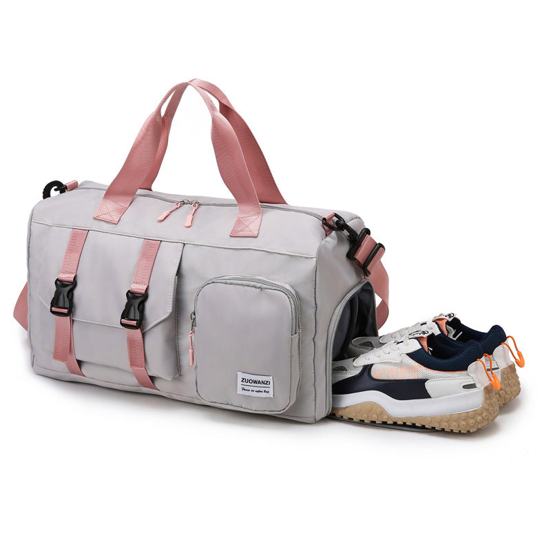 Pink Holographic Gym Duffel Bag Dry Wet Separation Large Capacity