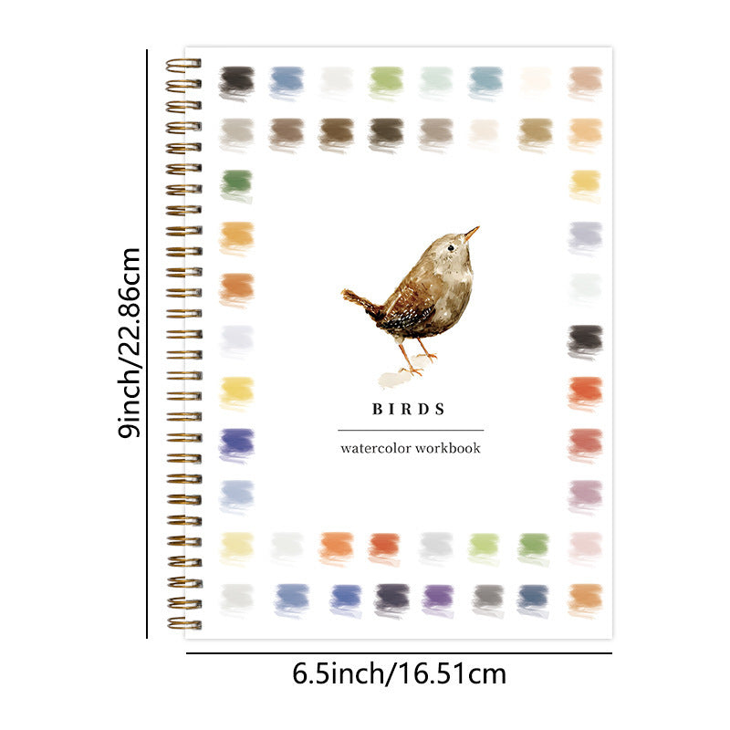 Seaside 2-Pack Watercolor Painting Set Premium Bird-Themed Coloring Books With Paints (22.86X16.51Cm) Artist-Grade Workb