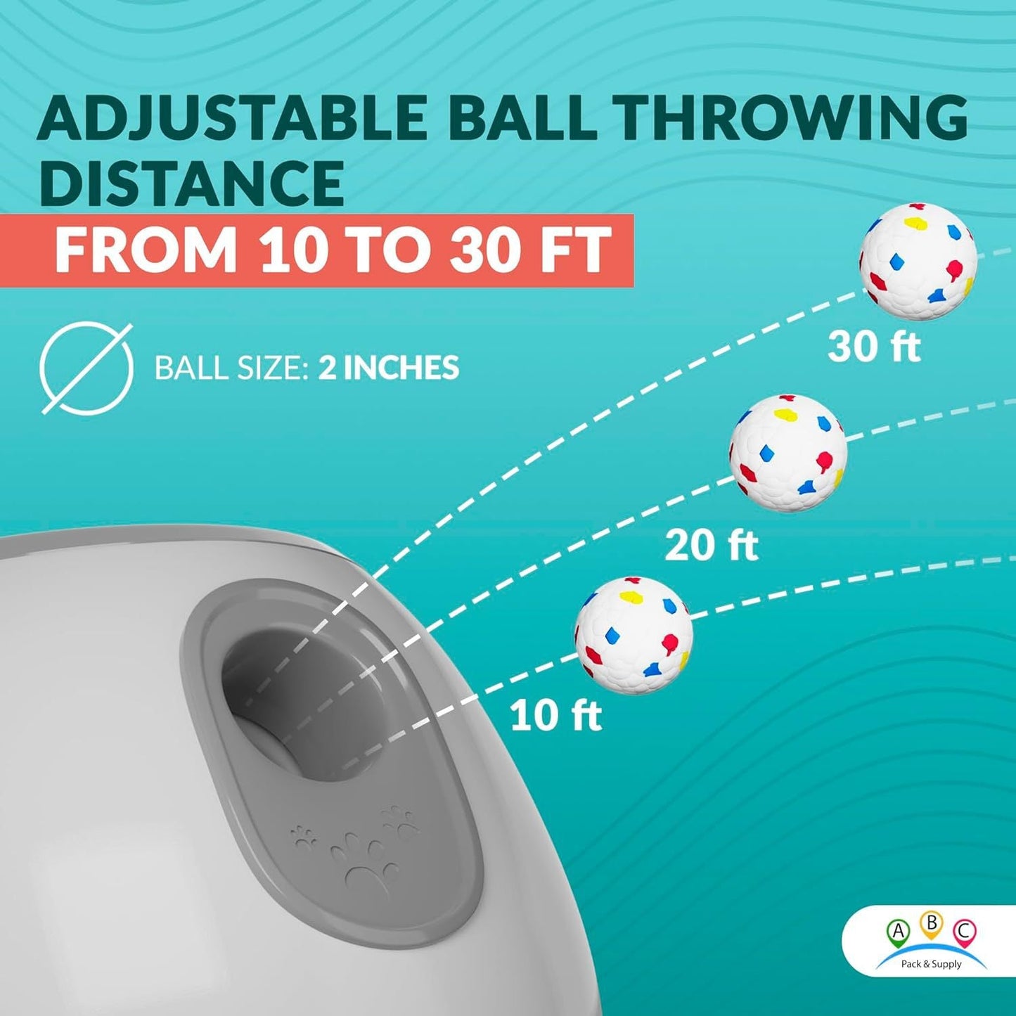 Elosung Automatic Dog Ball Launcher With Adjustable Distance Includes 3 Durable Balls Blue