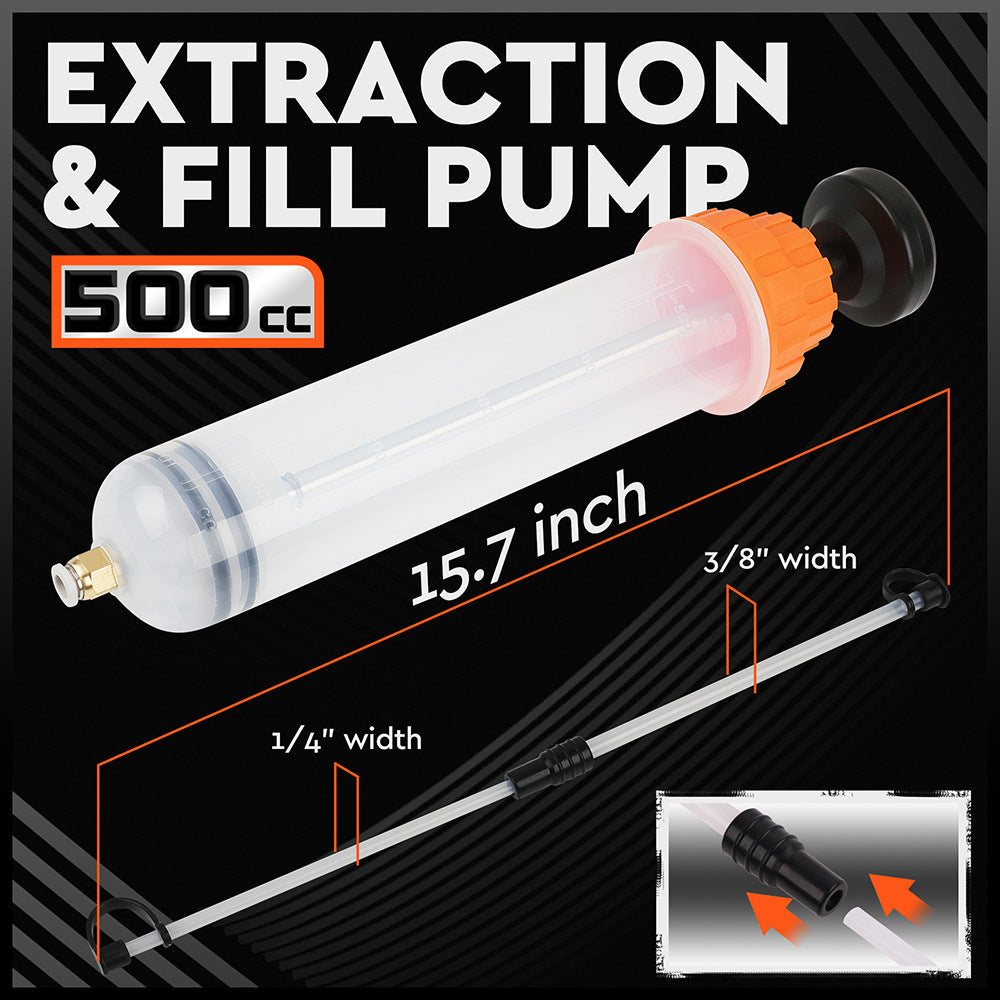 500Cc Fluid Extraction & Fill Pump Syringe Durable Manual For Automotive Marine Fluids