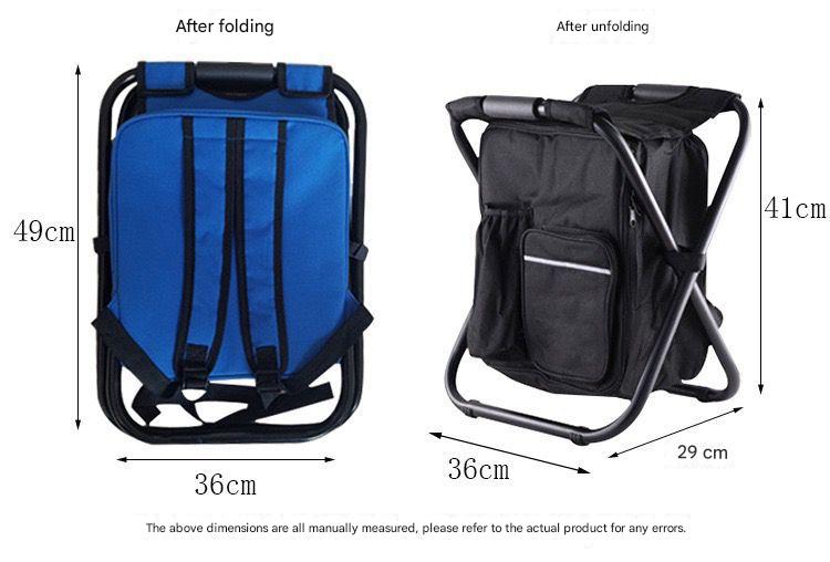 Camouflage Insulated Cooler Backpack Chair Foldable Stool For Picnics & Bbq