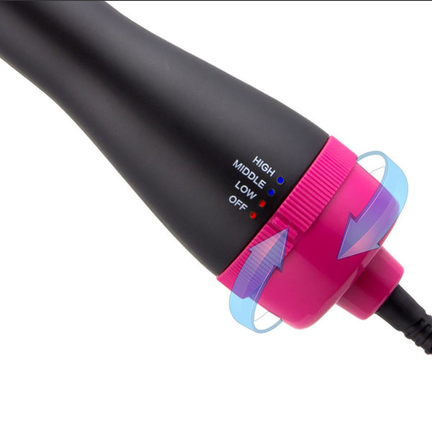 Red 3-In-1 Hot Air Brush Hair Dryer & Styler Volumizer Straightener Curler