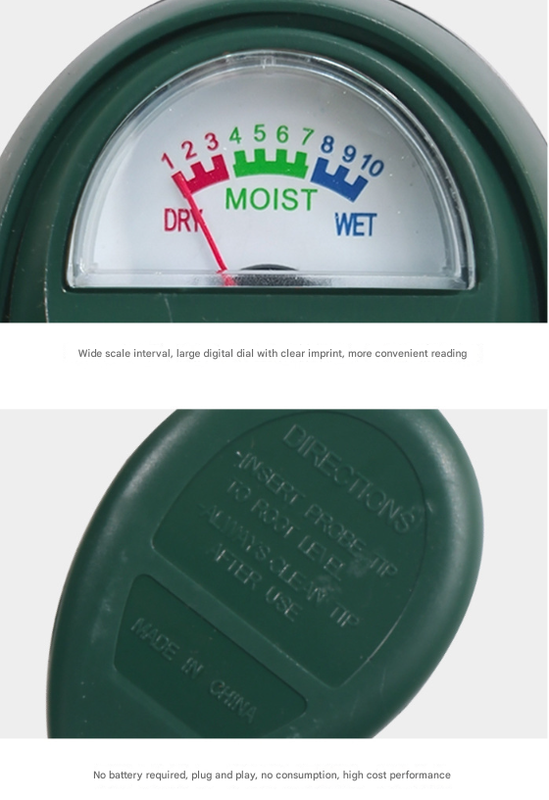 2 Pcs (1 Green + Black) Soil Moisture Meter Accurate Plant Water Monitor For Garden & Potted Plants No Batteries Needed