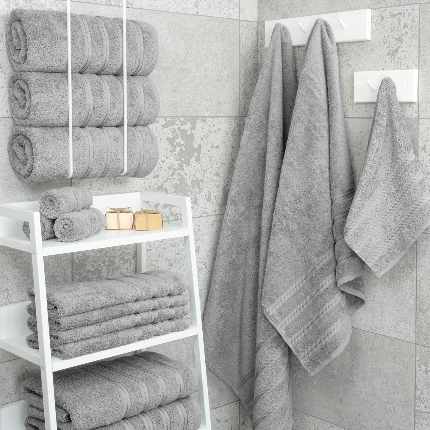 Yellow Luxury 6 Piece Combed Cotton Towel Bale Set Ultra Soft Absorbent Bath Hand Face Towels