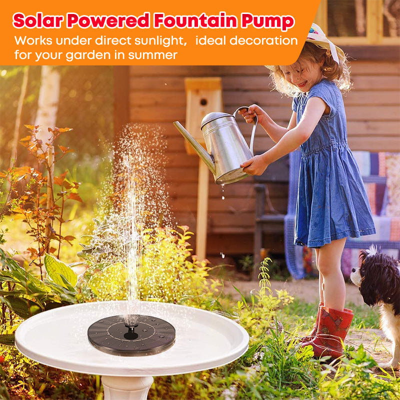 16Cm Solar Floating Fountain With Led Light For Bird Bath And Pond