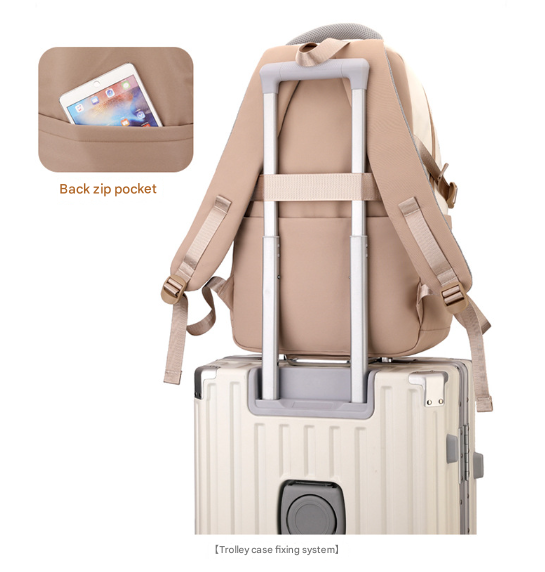 Red And White Large Capacity Student Backpack Durable Oxford Cloth School Bag With Laptop Compartment & Multiple Pockets