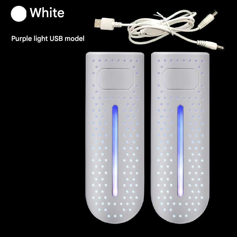 White Usb Shoe Dryer & Deodorizer - Constant Temperature Electric Boot Warmer With Uv Sanitizer