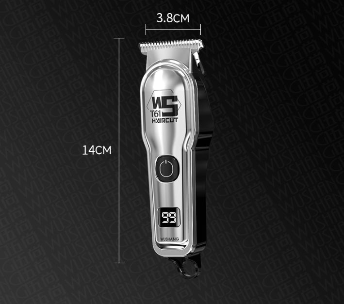 Black Professional Cordless Hair Clippers Usb Rechargeable Trimmer With Led Display For Barbers & Home Grooming