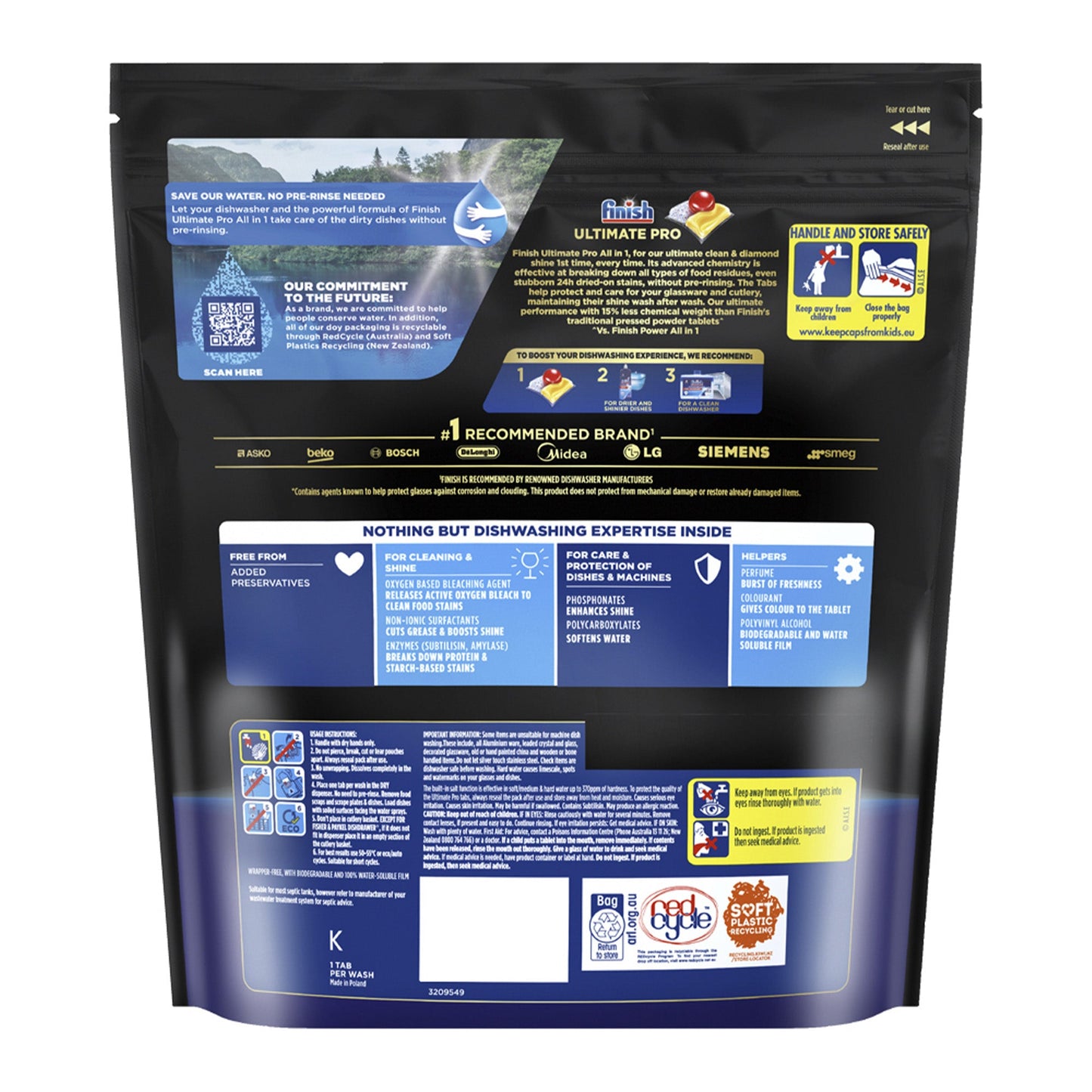 Finish Ultimate Pro 160 Baking Soda Dishwasher Tablets