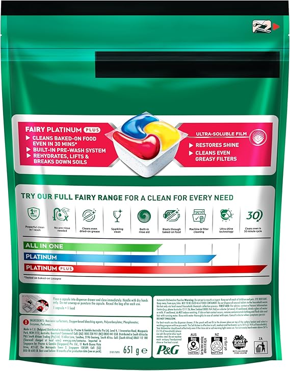 Fairy Platinum Plus X 180 Lemon Dishwasher Tablets