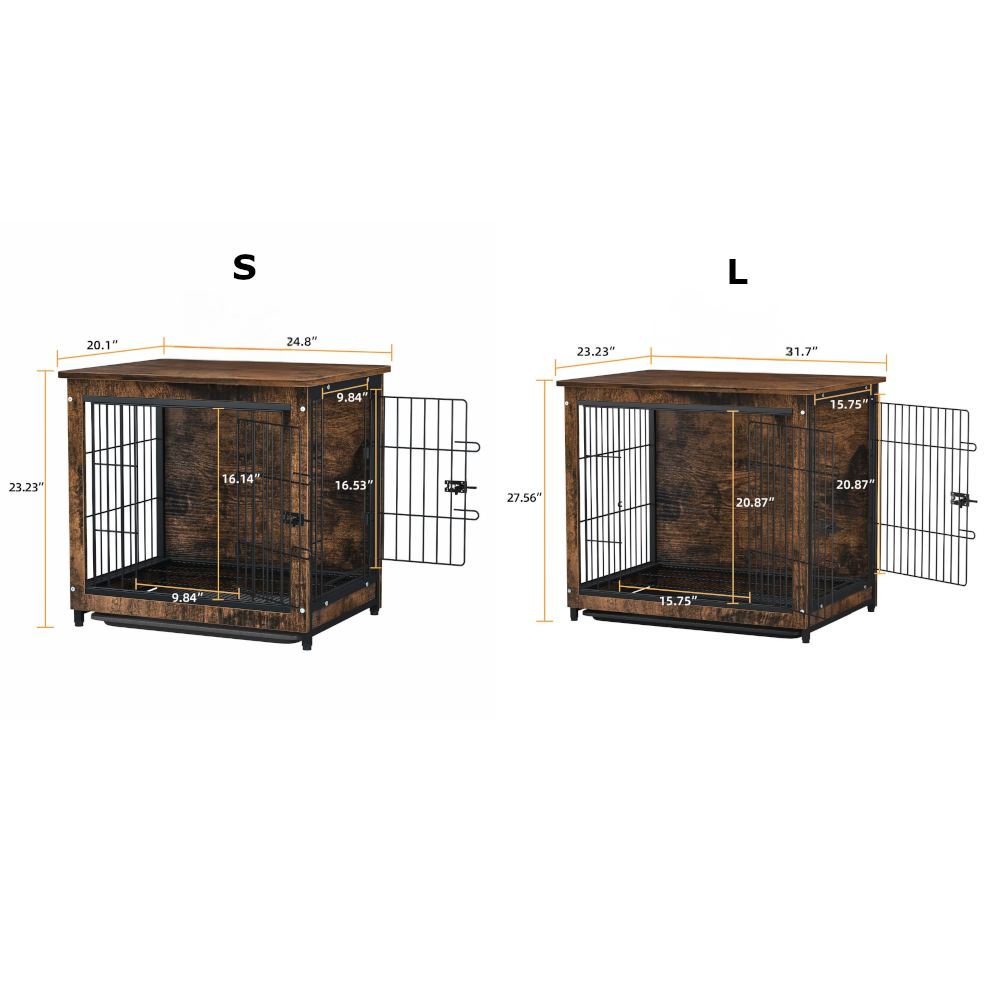 Pet Kennel Crate With Tabletop Spacious Indoor Furniture For Medium To Large Dogs