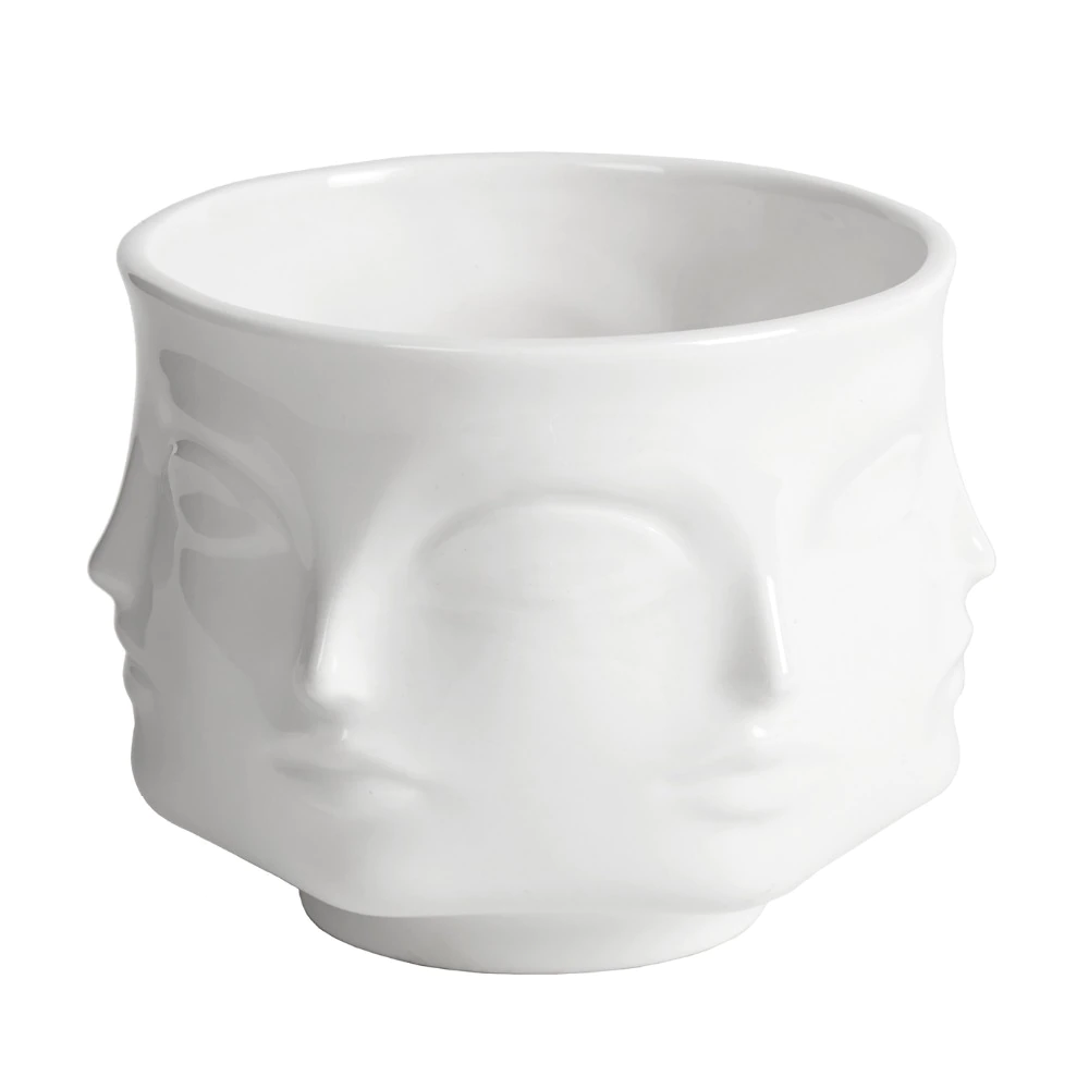 Artistic Human Face Pattern Home Decoration Plants Flower Pot Container Planter-Golden