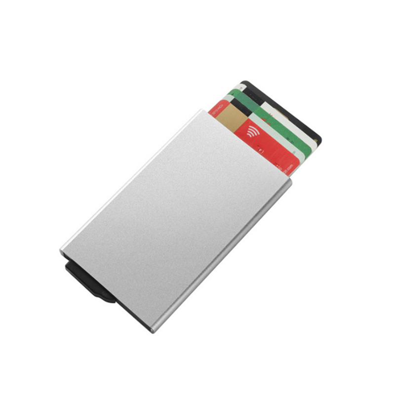 Automatic Pop Up Credit Card Case Business Anti Theft Brush Magnetic Rfid