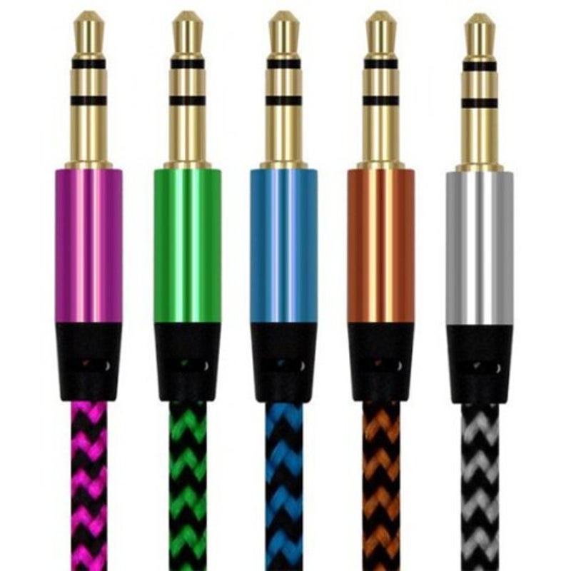 Aux Male To Cable 1M Silk Blue